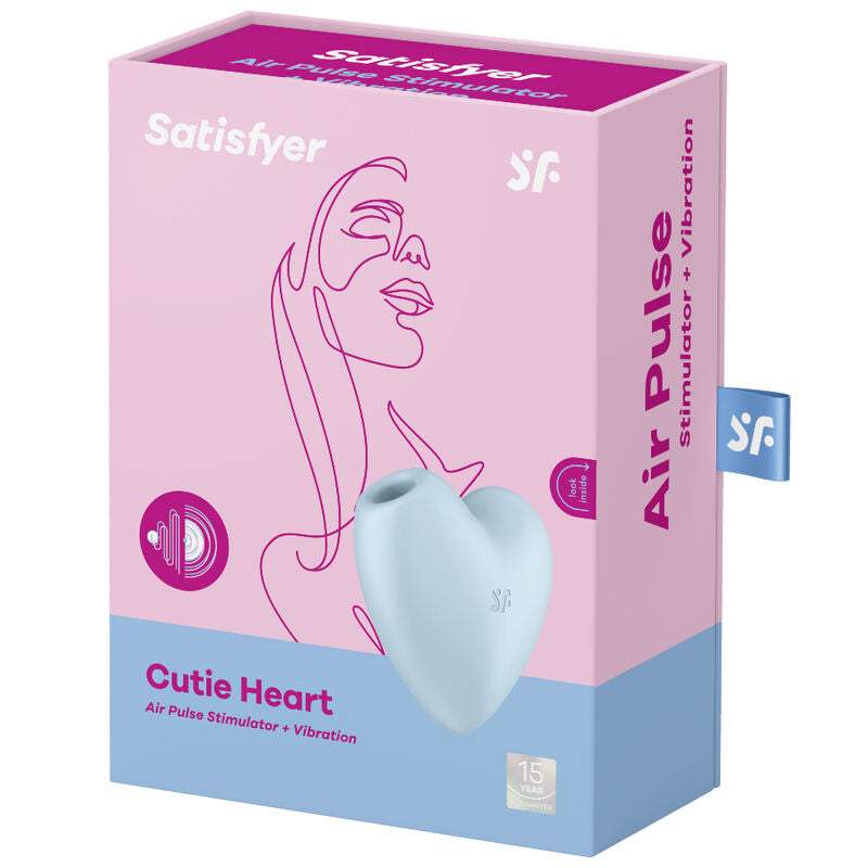 SATISFYER - CUTIE HEART STIMULATEUR CLITORIDIEN PULSE D'AIR BLEU