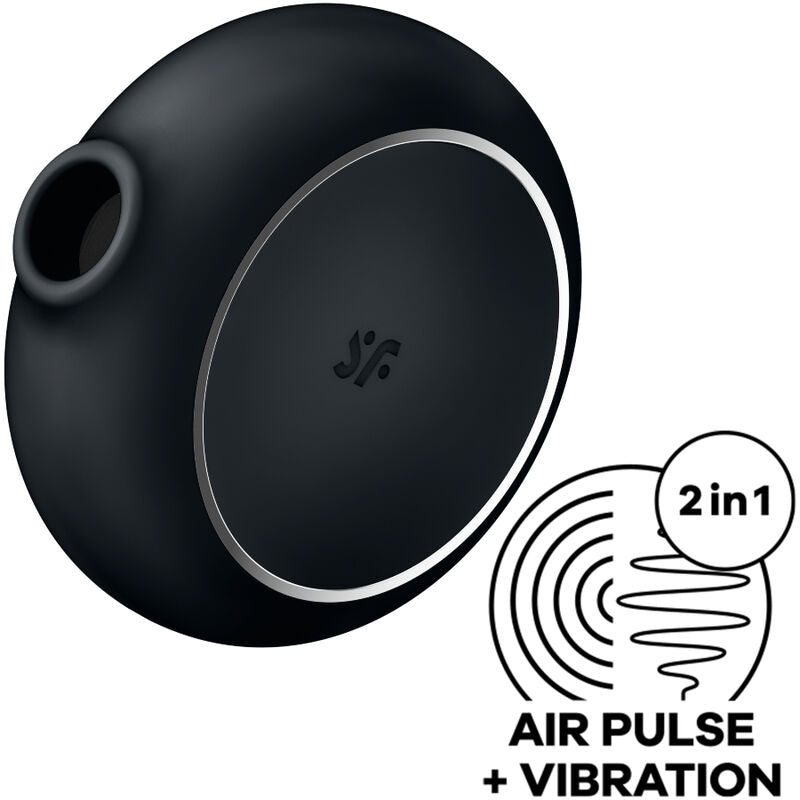 SATISFYER - STIMULATEUR CLITORIDIEN DOUBLE AIR PULSE PRO TO GO 3 NOIR