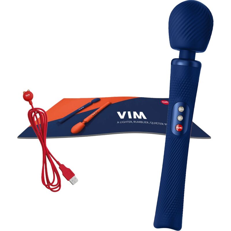 FUN FACTORY - VIM VIBROMASSEUR RUMBLE VIBRANTE RECHARGEABLE EN SILICONE BLEU MINUIT