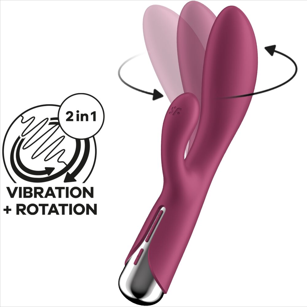 SATISFYER - VIBROMASSEUR RABBIT 1 CLITORIS ET STIMULATION DU POINT G ROUGE