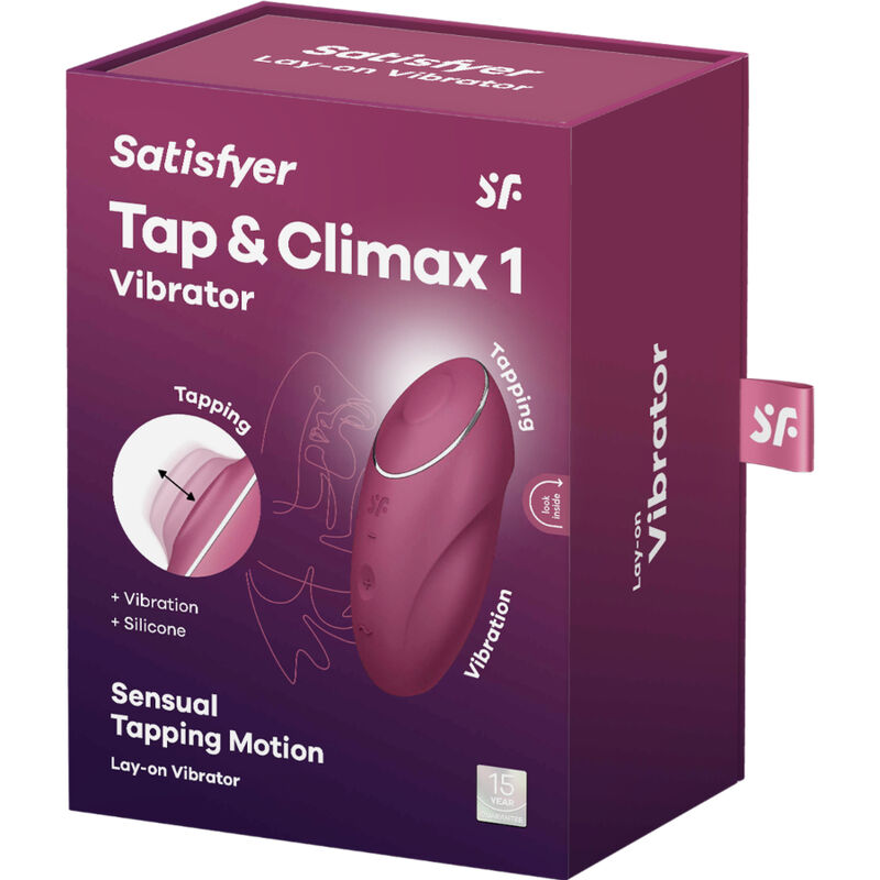 SATISFYER - TAP & CLIMAX 1 STIMULATEUR CLITORIDIEN LAY-ON ROUGE