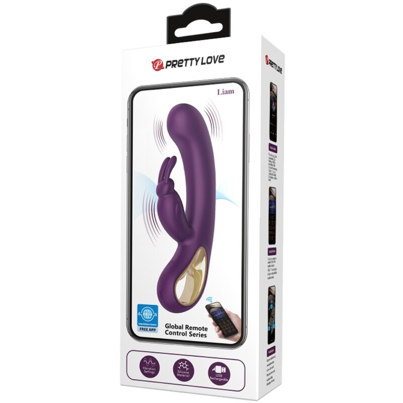 PRETTY LOVE - LIAM VIBROMASSEUR RABBIT ET STIMULATEUR DE POINT G VIOLET