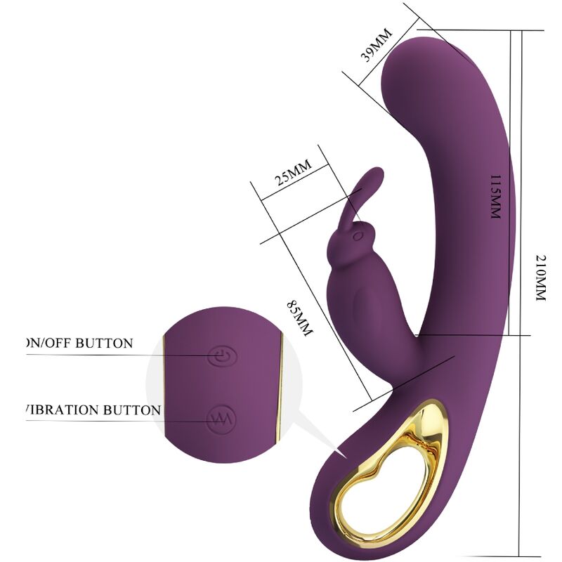 PRETTY LOVE - LIAM VIBROMASSEUR RABBIT ET STIMULATEUR DE POINT G VIOLET
