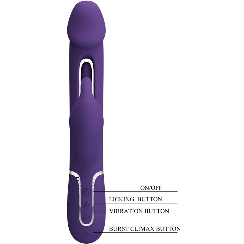 PRETTY LOVE - VIBROMASSEUR RABBIT 3 EN 1 KAMPAS AVEC LANGUE VIOLET