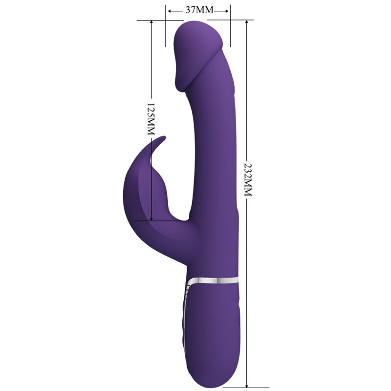 PRETTY LOVE - VIBROMASSEUR RABBIT 3 EN 1 KAMPAS AVEC LANGUE VIOLET