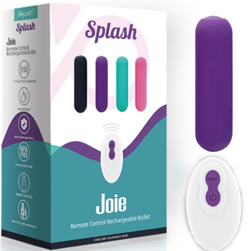 ARMONY - SPLASH JOIE VIBROMASSEUR BULLET TÉLÉCOMMANDE EN SILICONE 10 VIBRATIONS 75 X 19 CM VIOLET