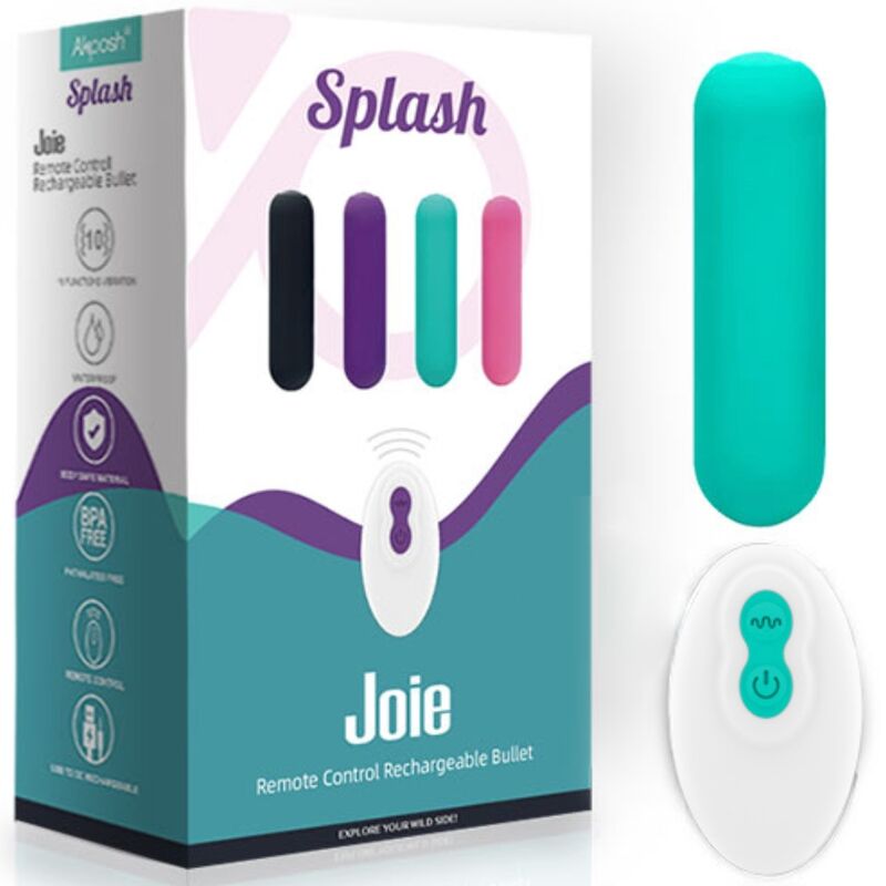 ARMONY - SPLASH JOIE VIBROMASSEUR BULLET TÉLÉCOMMANDE EN SILICONE 10 VIBRATIONS 75 X 19 CM VERT