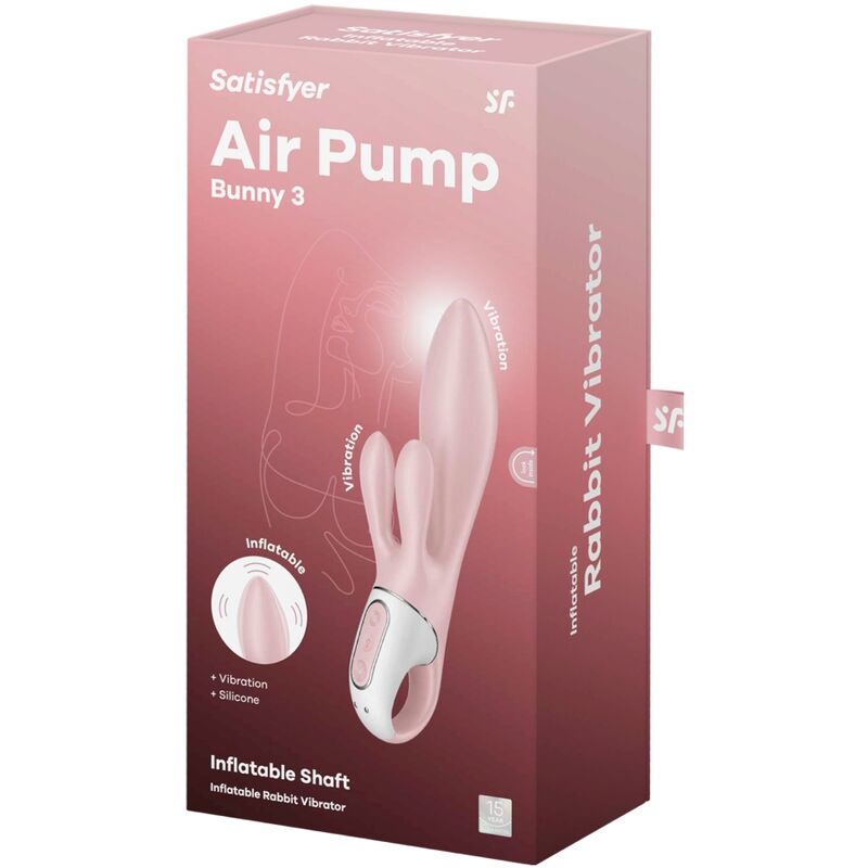SATISFYER - AIR PUMP BUNNY 3 VIBROMASSEUR GONFLABLE ROSE