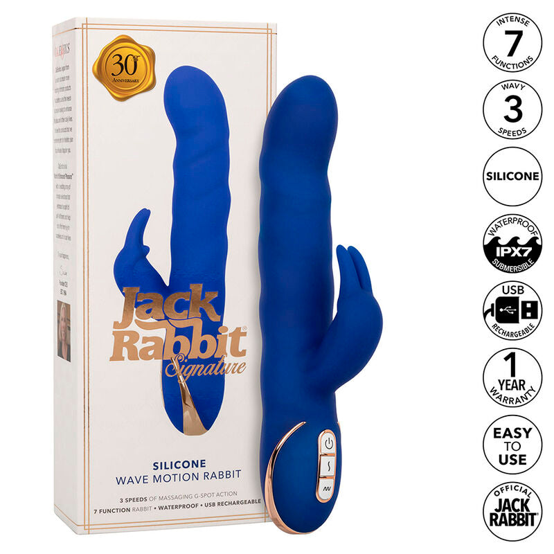 CALEXOTICS - JACK VIBROMASSEUR RABBIT WAVE MOTION BLEU