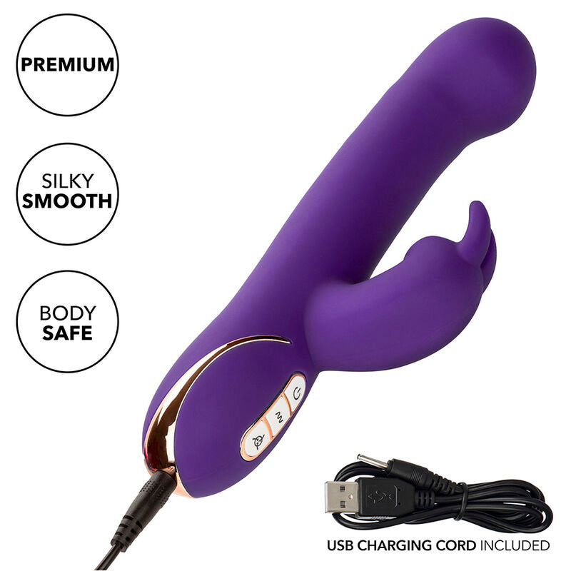 CALEXOTICS - JACK RABBIT VIBROMASSEUR ET STIMULATEUR 7 NIVEAUX DE VIBRATION ET ONDES STIMULANTES BLEU