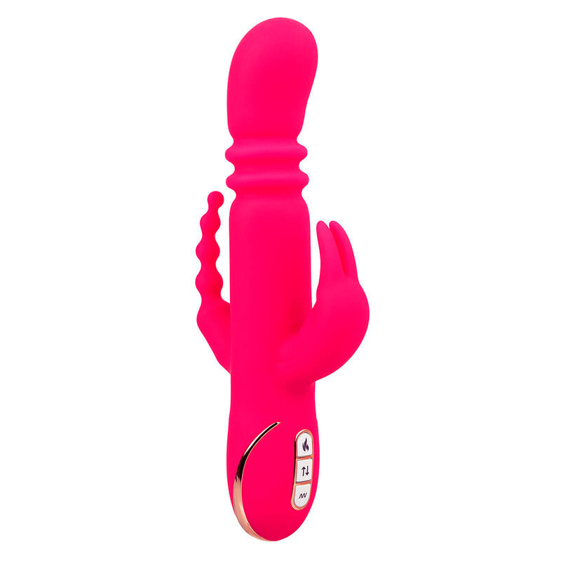 CALEXOTICS - JACK FANTASY TRIPLE VIBROMASSEUR RABBIT CHAUFFANT ROSE