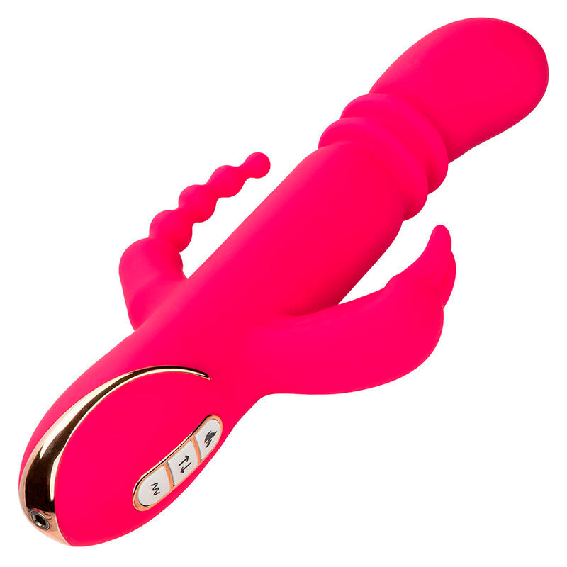 CALEXOTICS - JACK FANTASY TRIPLE VIBROMASSEUR RABBIT CHAUFFANT ROSE