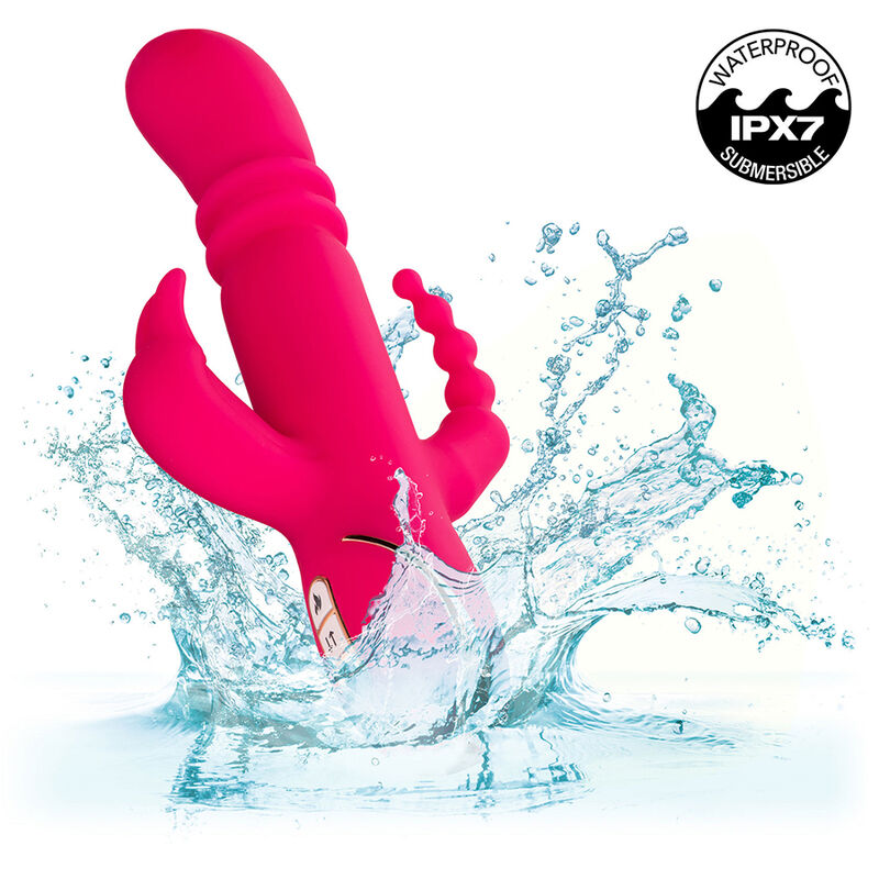 CALEXOTICS - JACK FANTASY TRIPLE VIBROMASSEUR RABBIT CHAUFFANT ROSE