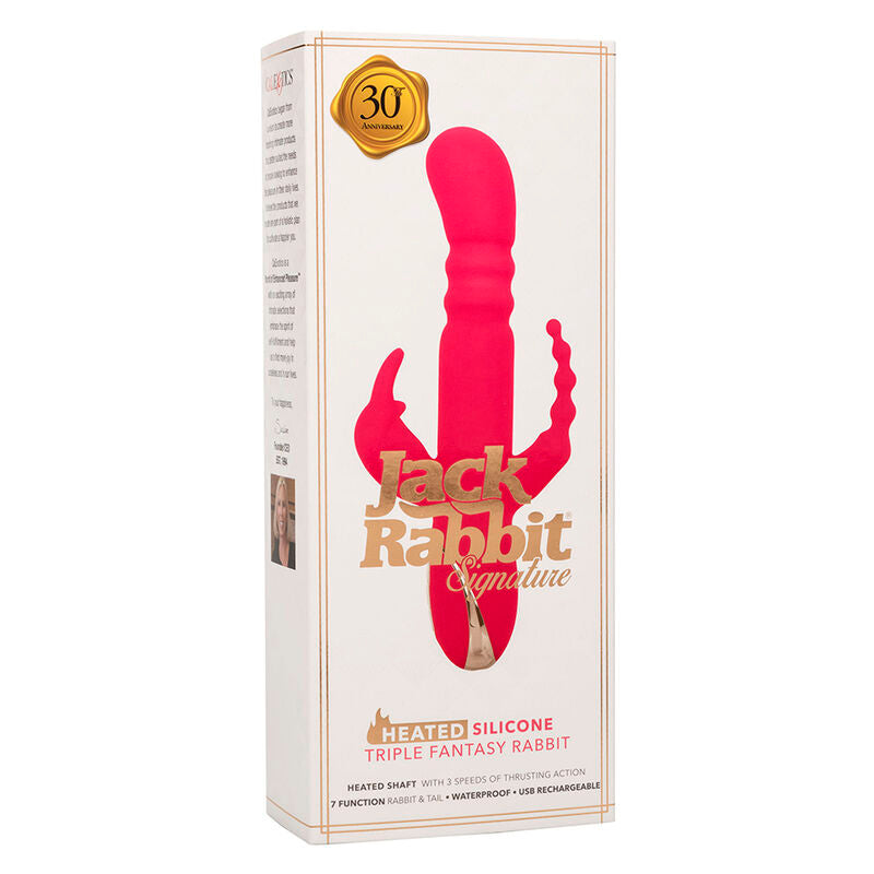 CALEXOTICS - JACK FANTASY TRIPLE VIBROMASSEUR RABBIT CHAUFFANT ROSE