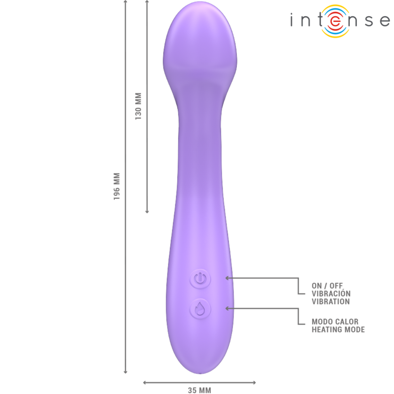 INTENSE - BECKY VIBROMASSEUR 19 CM CHAUFFANT 7 VIBRATIONS VIOLET
