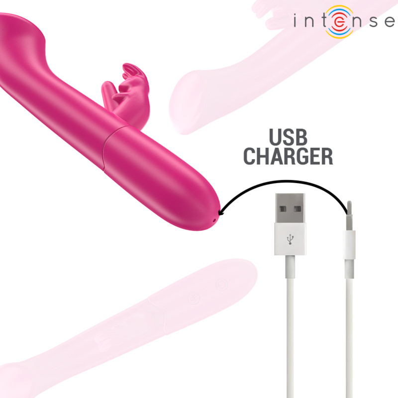 INTENSE - JULIETA VIBROMASSEUR RABBIT 18,6 CM 10 VIBRATIONS ROSE