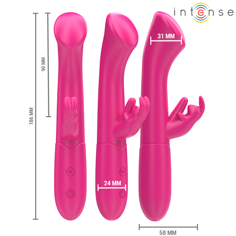INTENSE - JULIETA VIBROMASSEUR RABBIT 18,6 CM 10 VIBRATIONS ROSE
