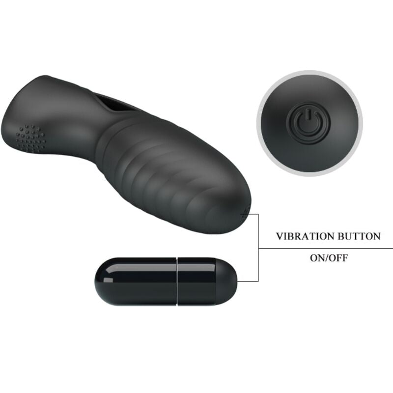 PRETTY LOVE - ALAN VIBROMASSEUR DE DOIGTS EN SILICONE NOIR