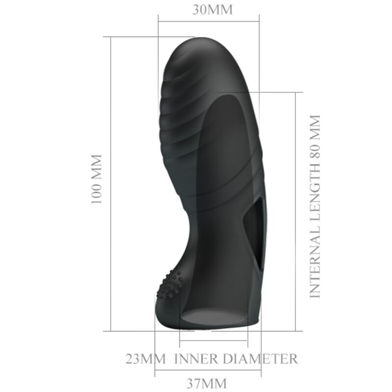 PRETTY LOVE - ALAN VIBROMASSEUR DE DOIGTS EN SILICONE NOIR