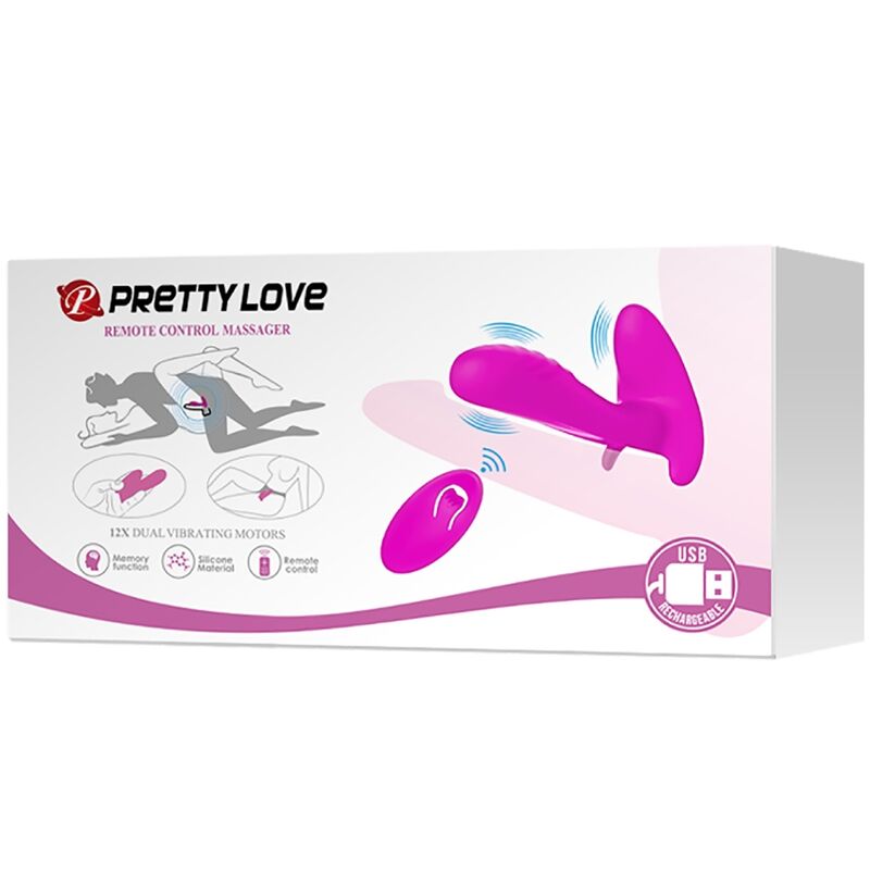 PRETTY LOVE - VIBROMASSEUR 12 VIBRATIONS TÉLÉCOMMANDE VIOLET