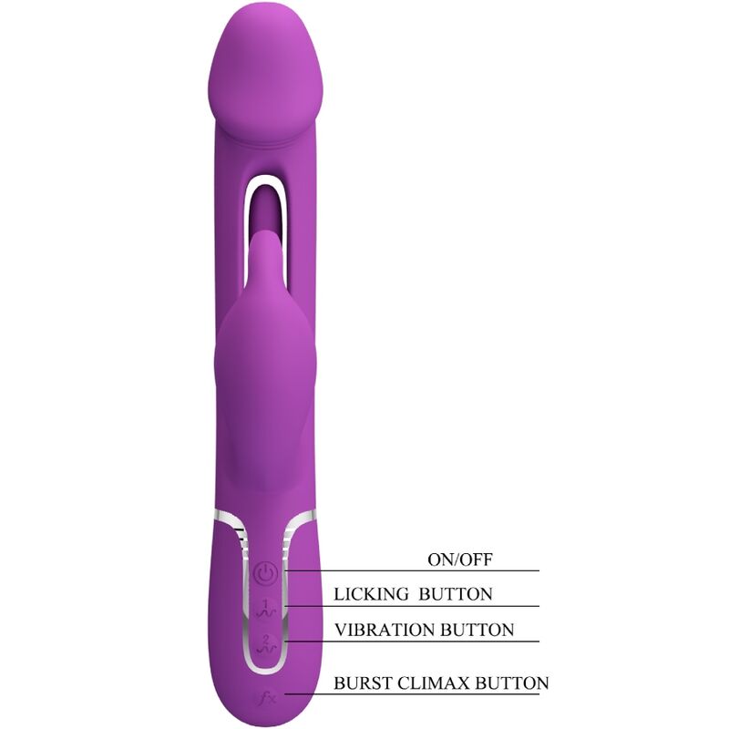 PRETTY LOVE - KAMPAS VIBROMASSEUR RABBIT MULTIFONCTION 3 EN 1 VIOLET