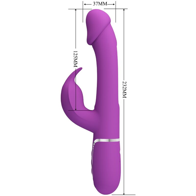 PRETTY LOVE - KAMPAS VIBROMASSEUR RABBIT MULTIFONCTION 3 EN 1 VIOLET