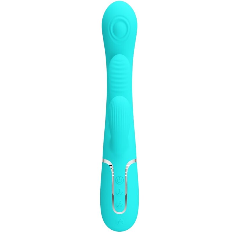 PRETTY LOVE - SHANIA TRIPLE VIBROMASSEUR RABBIT MULTIFONCTION 3 EN 1 BLEU