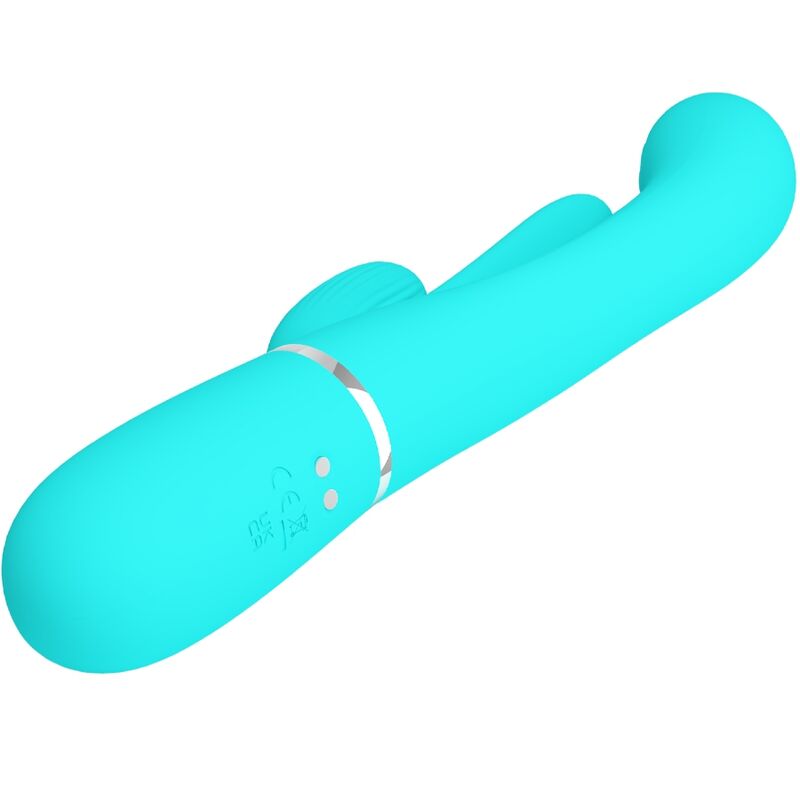 PRETTY LOVE - SHANIA TRIPLE VIBROMASSEUR RABBIT MULTIFONCTION 3 EN 1 BLEU