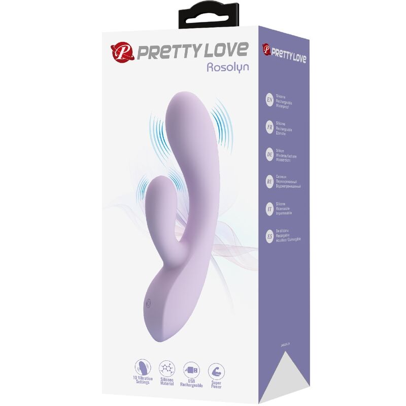 PRETTY LOVE - VIBROMASSEUR RABBIT ROSOLYN 10 VIBRATIONS VIOLET