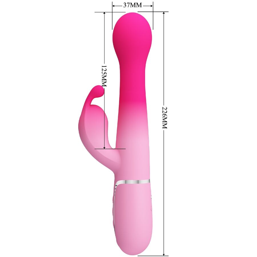 PRETTY LOVE - VIBROMASSEUR RABBIT MULTIFONCTION 3 EN 1 DEJON ROSE