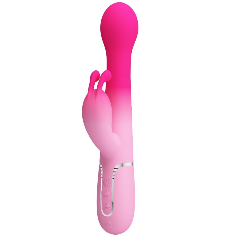 PRETTY LOVE - VIBROMASSEUR RABBIT MULTIFONCTION 3 EN 1 DEJON ROSE