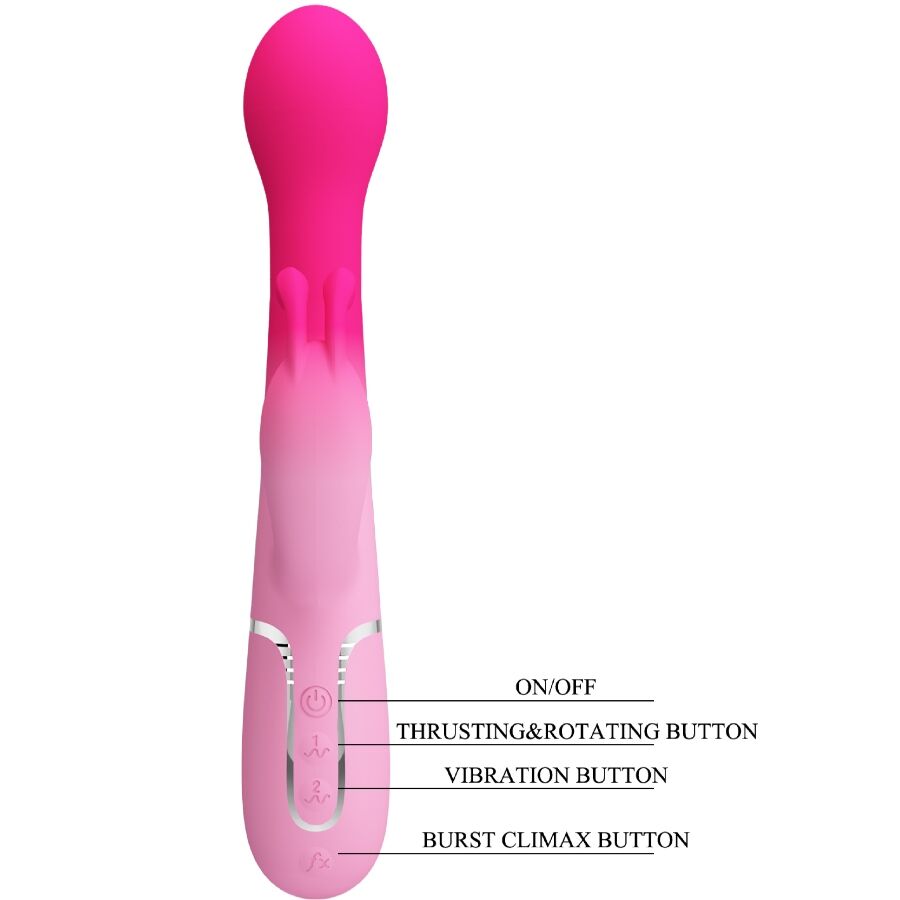 PRETTY LOVE - VIBROMASSEUR RABBIT MULTIFONCTION 3 EN 1 DEJON ROSE
