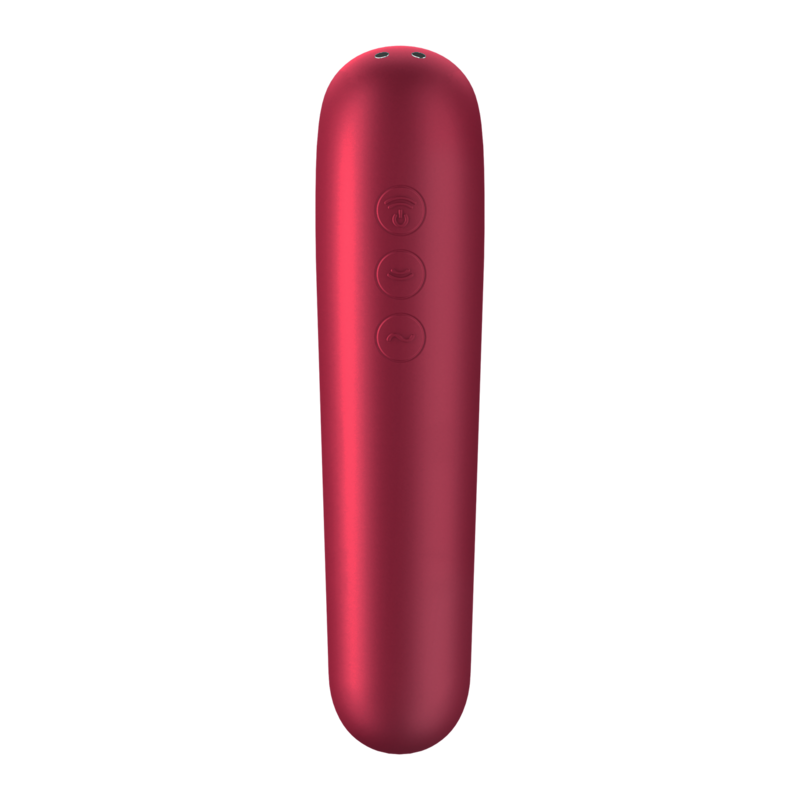 SATISFYER - STIMULATEUR CLITORIDIEN DUAL LOVE AVEC AIR PULSÉ ROUGE