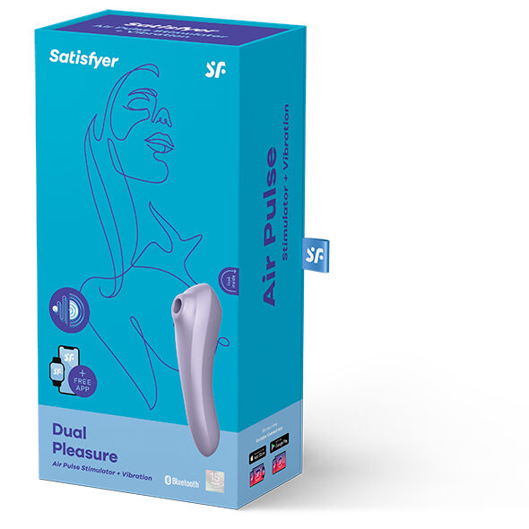 SATISFYER - STIMULATEUR CLITORIDIEN DUAL PLEASURE AIR PULSE MAUVE