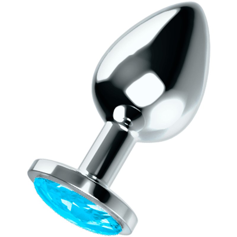 OHMAMA ANAL L / Bleu OHMAMA - PLUG ANAL AVEC CRISTAL TAILLE L