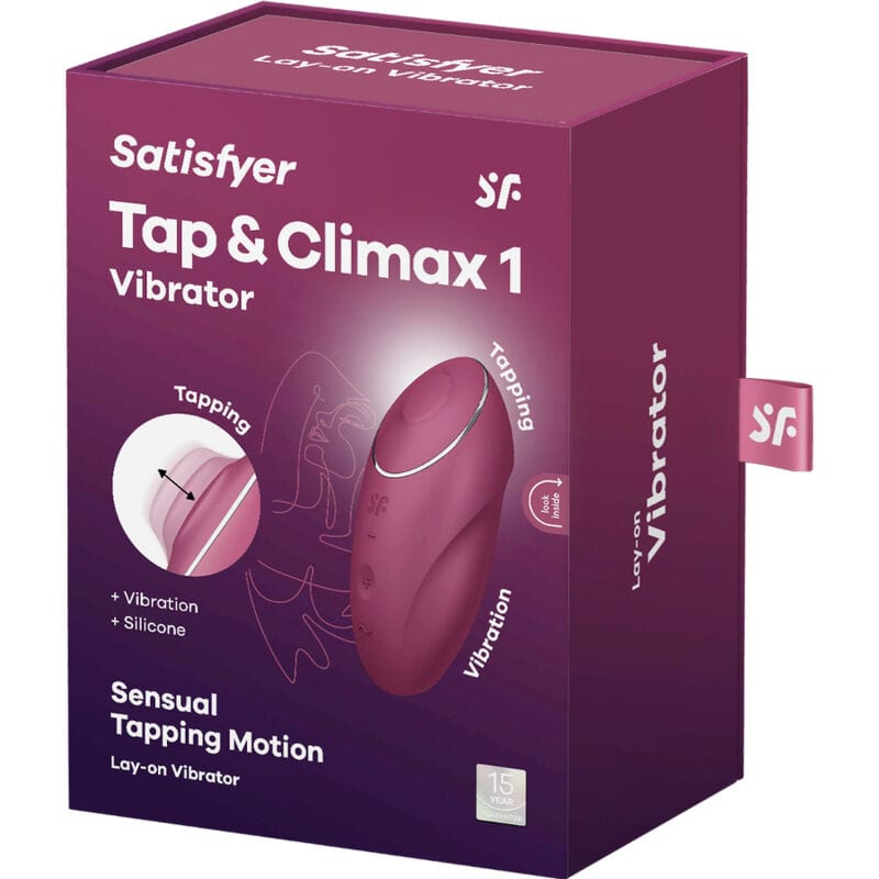 SATISFYER LAYONS SATISFYER - TAP & CLIMAX 1 STIMULATEUR CLITORIDIEN LAY-ON ROUGE