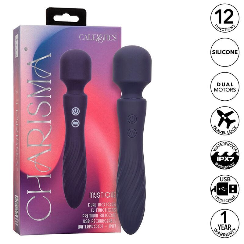 CALEXOTICS CALEXOTICS - CHARISMA MYSTIQUE MASSEUR DOUBLE MOTEURS 12 FONCTIONS 20,5 CM X 4,5 CM VIOLET