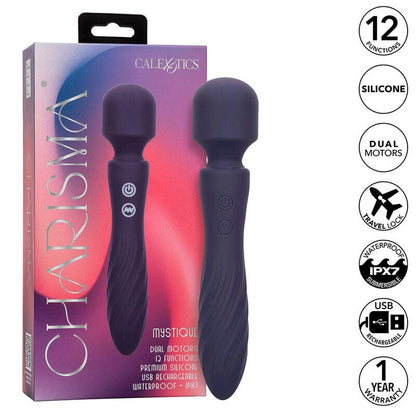 CALEXOTICS CALEXOTICS - CHARISMA MYSTIQUE MASSEUR DOUBLE MOTEURS 12 FONCTIONS 20,5 CM X 4,5 CM VIOLET