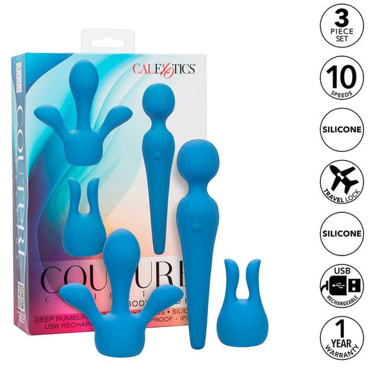 CALEXOTICS CALEXOTICS - COUTURE KIT VIBRATEUR WAND 10 VIBRATIONS BLEU