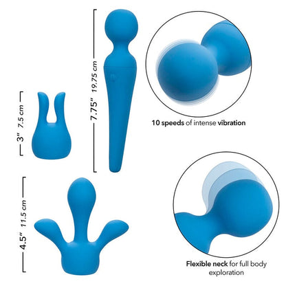 CALEXOTICS CALEXOTICS - COUTURE KIT VIBRATEUR WAND 10 VIBRATIONS BLEU