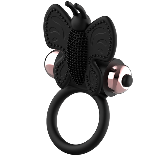 COQUETTE TOYS COQUETTE CHIC DESIRE - COCKRING PAPILLON AVEC VIBRATEUR NOIR/ OR