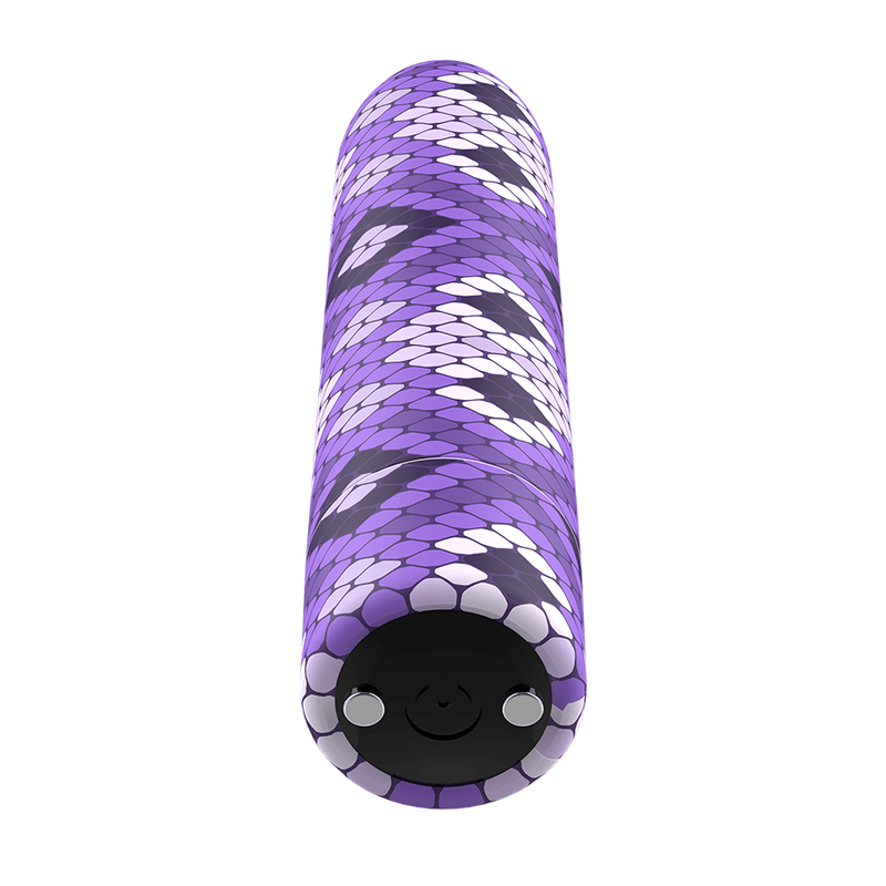 CUSTOM BULLETS CUSTOM BULLETS - MINI VIBROMASSEUR RECHARGEABLE SNAKE PURPLE MAGNETIC BULLET 10V