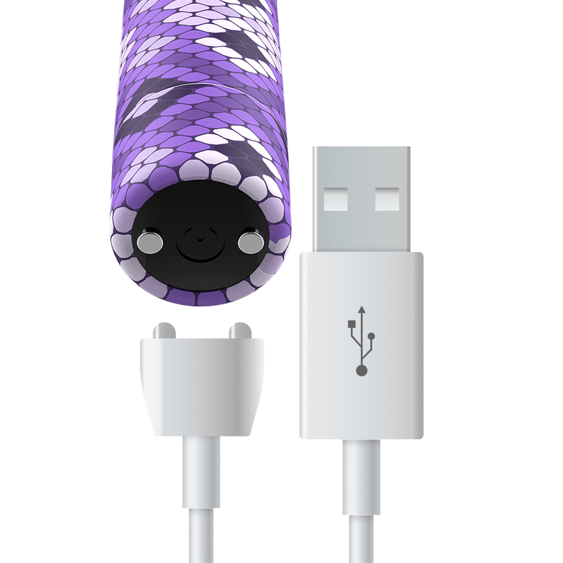 CUSTOM BULLETS CUSTOM BULLETS - MINI VIBROMASSEUR RECHARGEABLE SNAKE PURPLE MAGNETIC BULLET 10V