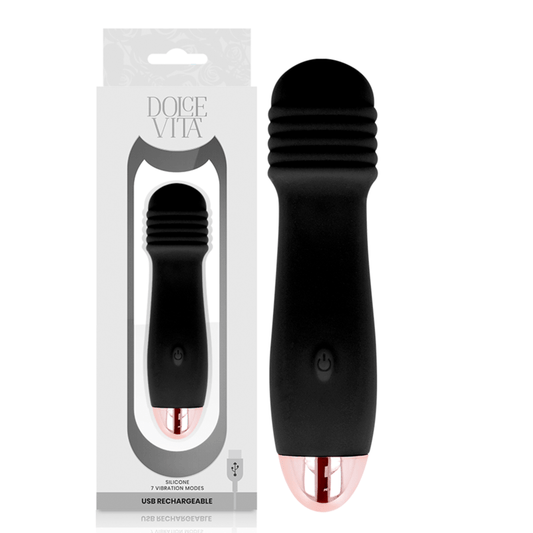 DOLCE VITA DOLCE VITA - VIBRATEUR RECHARGEABLE TROIS NOIR 7 VITESSES