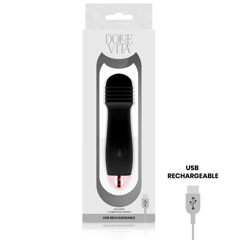 DOLCE VITA DOLCE VITA - VIBRATEUR RECHARGEABLE TROIS NOIR 7 VITESSES