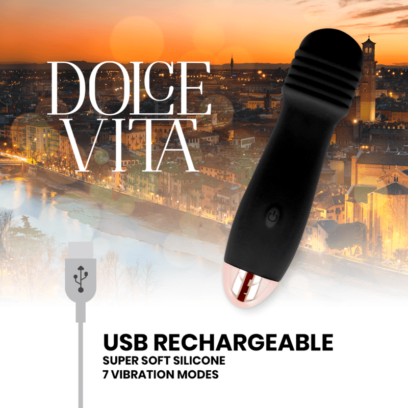 DOLCE VITA DOLCE VITA - VIBRATEUR RECHARGEABLE TROIS NOIR 7 VITESSES
