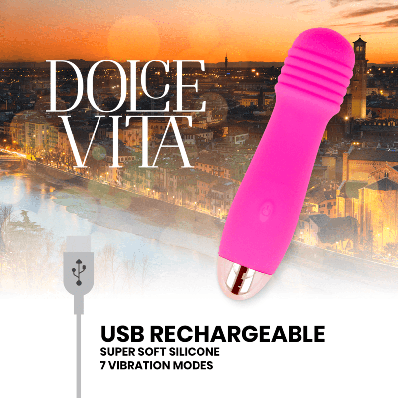 DOLCE VITA DOLCE VITA - VIBRATEUR RECHARGEABLE TROIS ROSE 7 VITESSES