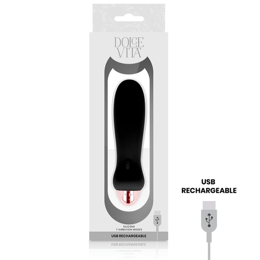 DOLCE VITA DOLCE VITA - VIBROMASSEUR RECHARGEABLE CINQ NOIR 7 VITESSES