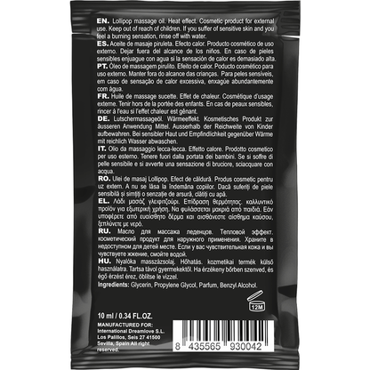 COQUETTE CHIC DESIRE - HUILE DE MASSAGE COMESTIBLE DE POCHE AVEC SUCETTE EFFET CHALEUR 10 ML