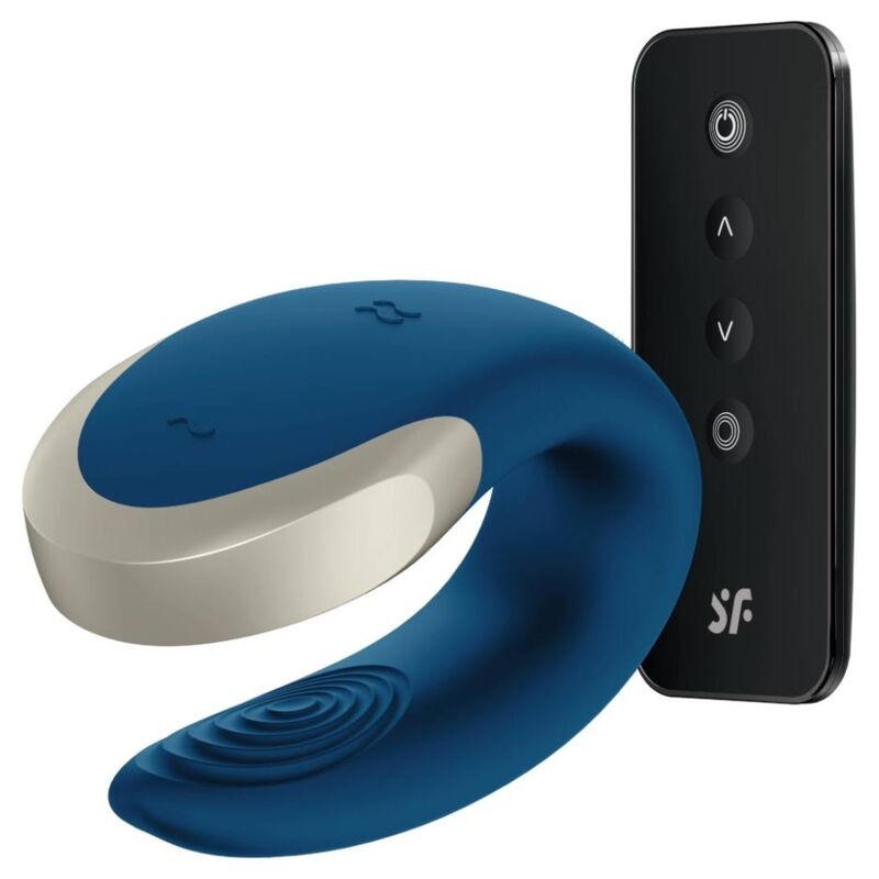 SATISFYER - VIBROMASSEUR DOUBLE LOVE LUXURY PARTNER BLEU